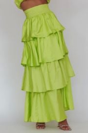 Shop the Sozo Layered Maxi Skirt Lime Selfie Leslie at Selfie Leslie